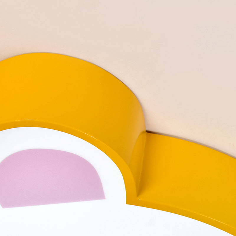 Animal Bear Shape Ceiling Light Acrylic Flush Mount Light in Yellow for Girls Bedroom Clearhalo 'Ceiling Lights' 'Close To Ceiling Lights' 'Close to ceiling' 'Flush mount' Lighting' 185743