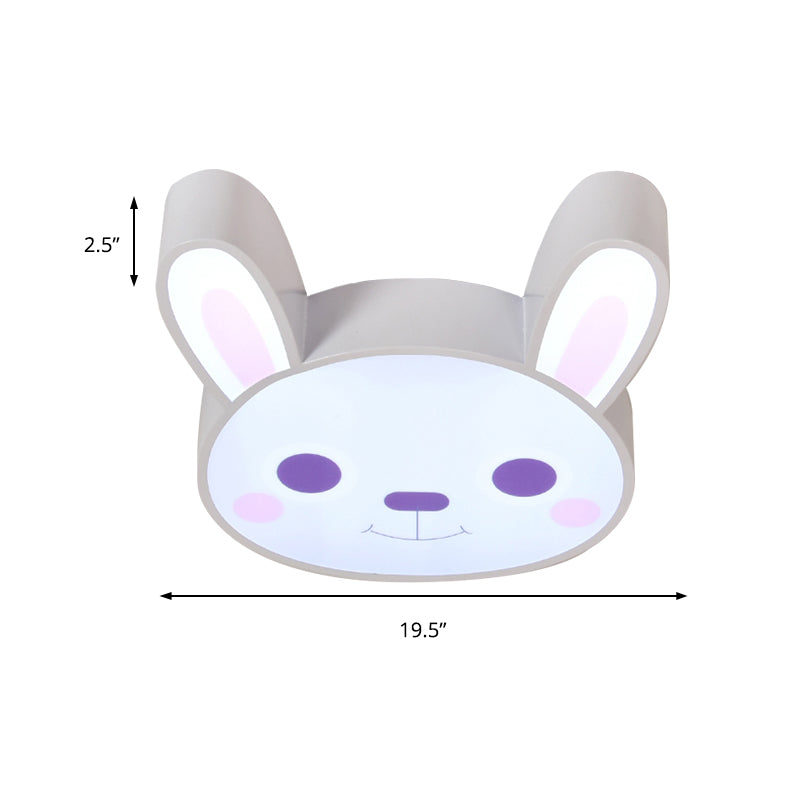 Bunny Girls Bedroom Flush Mount Light Acrylic Animal Ceiling Fixture in White Finish Clearhalo 'Ceiling Lights' 'Close To Ceiling Lights' 'Close to ceiling' 'Flush mount' Lighting' 185768