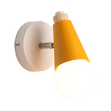 Rotatable Macaron Sweet Cone Wall Sconce 1 Head Metal Wall Light for Kid Bedroom Clearhalo 'Wall Lamps & Sconces' 'Wall Lights' Lighting' 185802