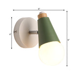 Bedside Hallway Sweet Cone Wall Light Metal One Light Nordic Style Rotatable Wall Lamp Clearhalo 'Wall Lamps & Sconces' 'Wall Lights' Lighting' 185822