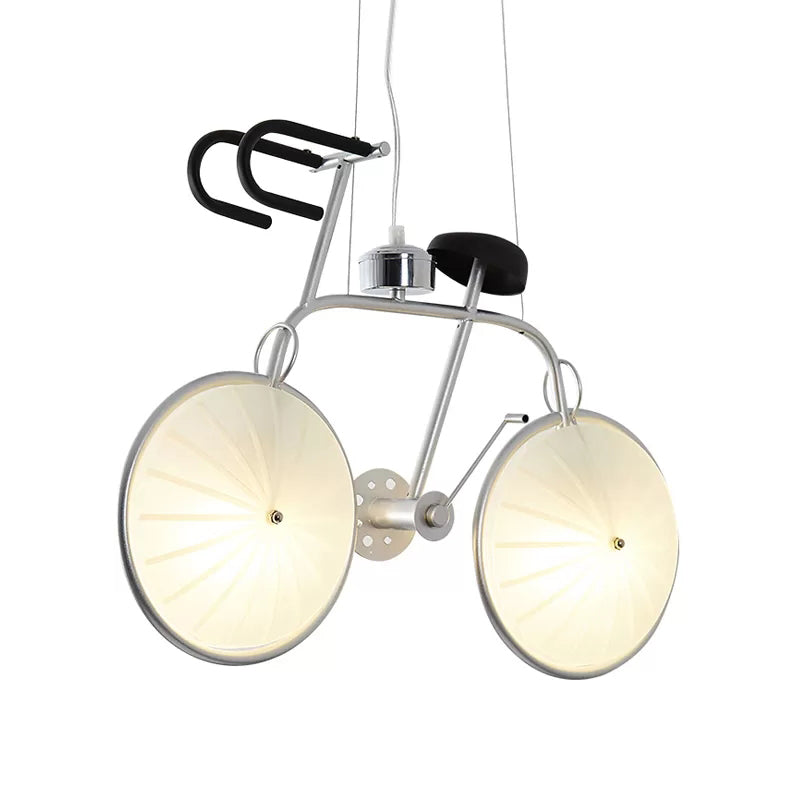 Creative Bicycle Hanging Light Metal Acrylic Chrome Chandelier for Boys Girls Bedroom Clearhalo 'Ceiling Lights' 'Chandeliers' Lighting' options 185841