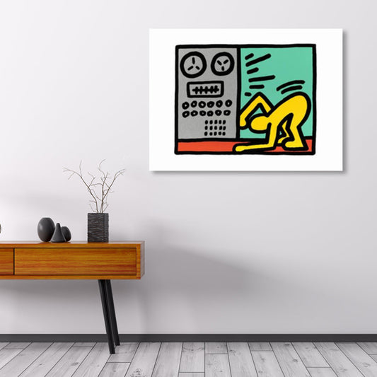 Illustrated Abstract Figure Canvas Light Color Pop Art Wall Decor for Drawing Room Clearhalo 'Arts' 'Canvas Art' 1858551