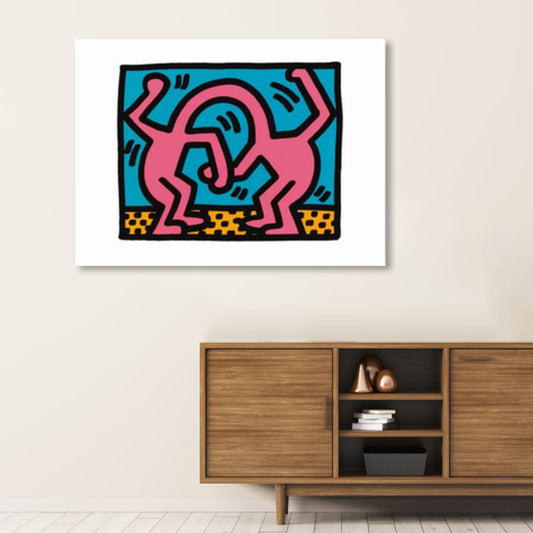 Illustrated Abstract Figure Canvas Light Color Pop Art Wall Decor for Drawing Room Clearhalo 'Arts' 'Canvas Art' 1858559