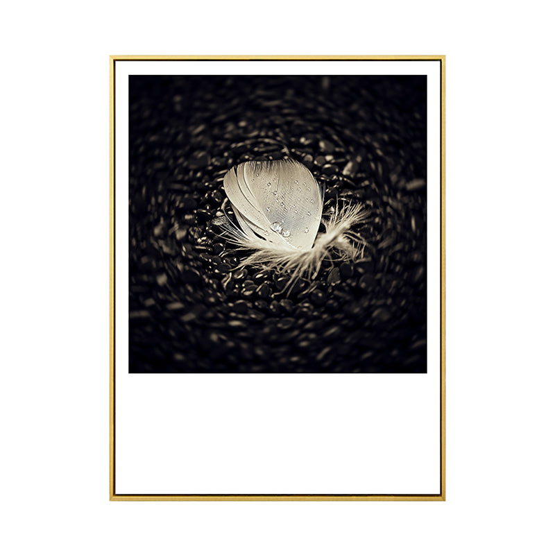 Dark Glam Wall Art Print Photograph Feather Canvas for Room, Multiple Size Options Clearhalo 'Arts' 'Canvas Art' 1858768