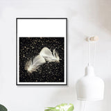 Dark Glam Wall Art Print Photograph Feather Canvas for Room, Multiple Size Options Clearhalo 'Arts' 'Canvas Art' 1858773