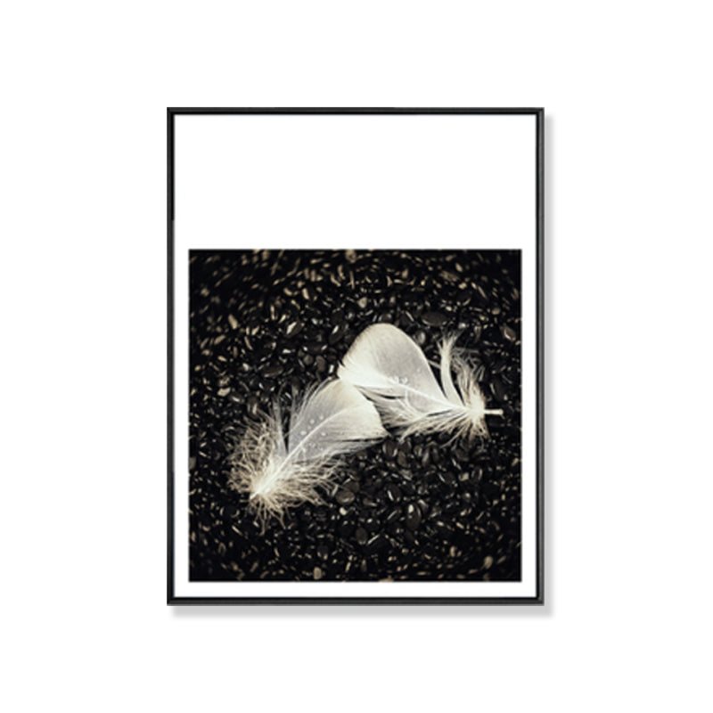 Dark Glam Wall Art Print Photograph Feather Canvas for Room, Multiple Size Options Clearhalo 'Arts' 'Canvas Art' 1858775