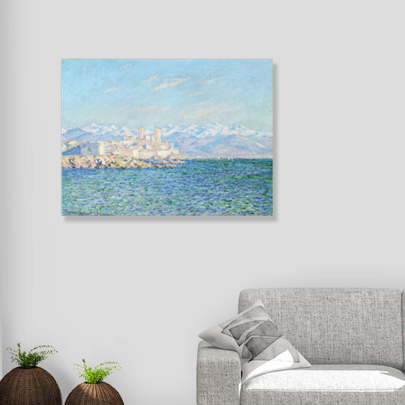 Impressionism Mountain-Side Ocean View Wall Decor Bedroom Canvas Art in Light Color Clearhalo 'Arts' 'Canvas Art' 1859020