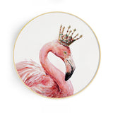 Flamingo with Crown Wall Art Print Nordic Style Animal Canvas in Pink for Bedroom Clearhalo 'Arts' 'Canvas Art' 1859066