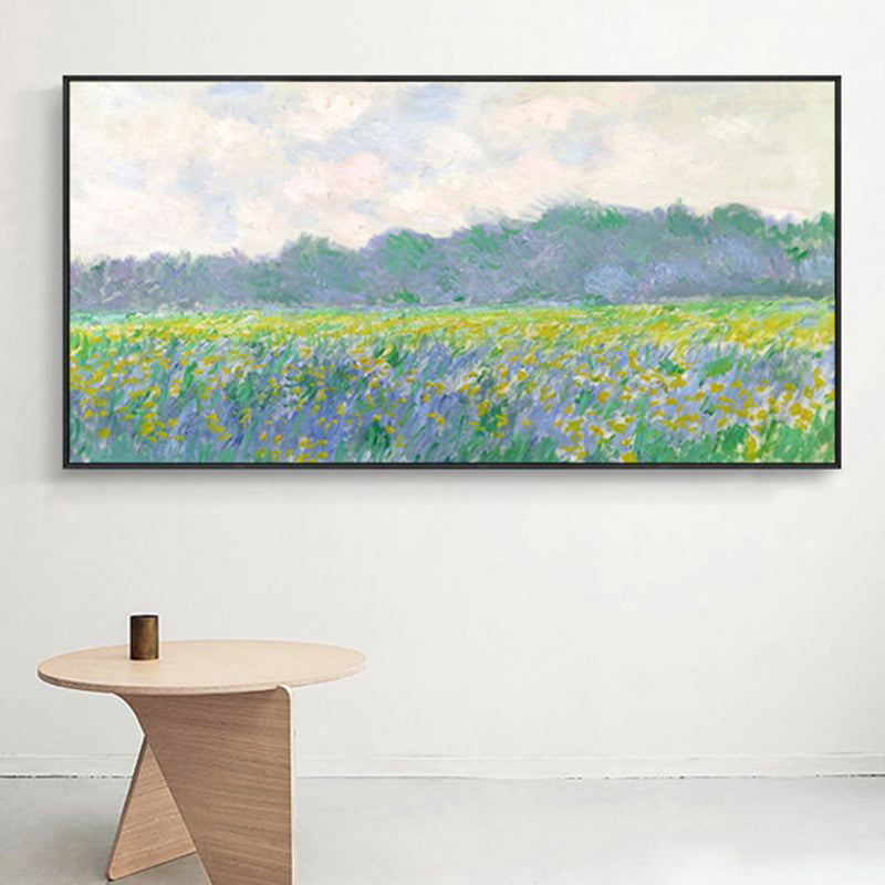 Reed Marshes Art Print Impressionism Textured Family Room Wrapped Canvas in Green Green Clearhalo 'Arts' 'Canvas Art' 1859089