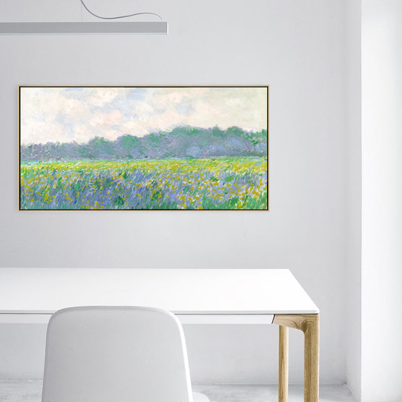 Reed Marshes Art Print Impressionism Textured Family Room Wrapped Canvas in Green Clearhalo 'Arts' 'Canvas Art' 1859090