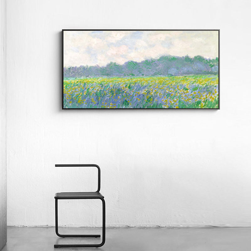 Reed Marshes Art Print Impressionism Textured Family Room Wrapped Canvas in Green Clearhalo 'Arts' 'Canvas Art' 1859091