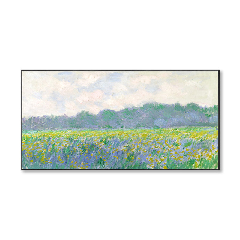 Reed Marshes Art Print Impressionism Textured Family Room Wrapped Canvas in Green Clearhalo 'Arts' 'Canvas Art' 1859092