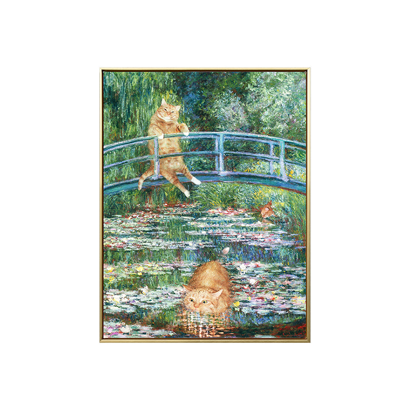 Spoof Painting Orange Cat Canvas Print Funky Textured Wall Art for Child Bedroom Clearhalo 'Arts' 'Canvas Art' 1859267