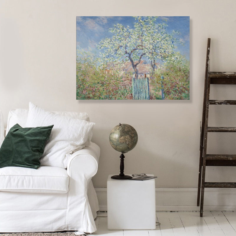 Impressionism Style Mount Scenery Wrapped Canvas Boys Bedroom Paintings Wall Decor Blue Clearhalo 'Arts' 'Canvas Art' 1859275