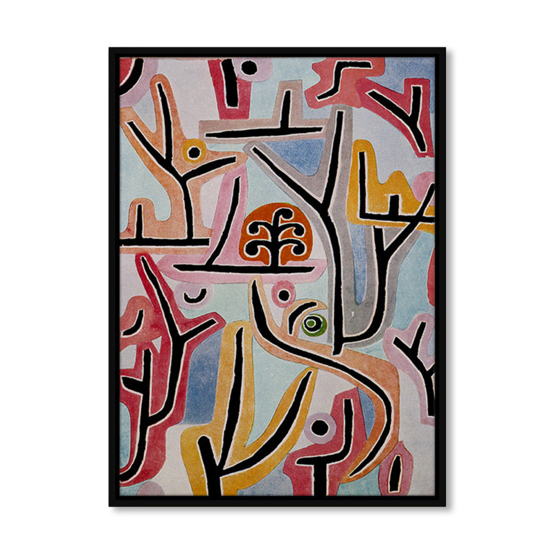 Labyrinth Pattern Canvas Wall Art for House Interior, Pink, Multiple Sizes Available Clearhalo 'Arts' 'Canvas Art' 1859373