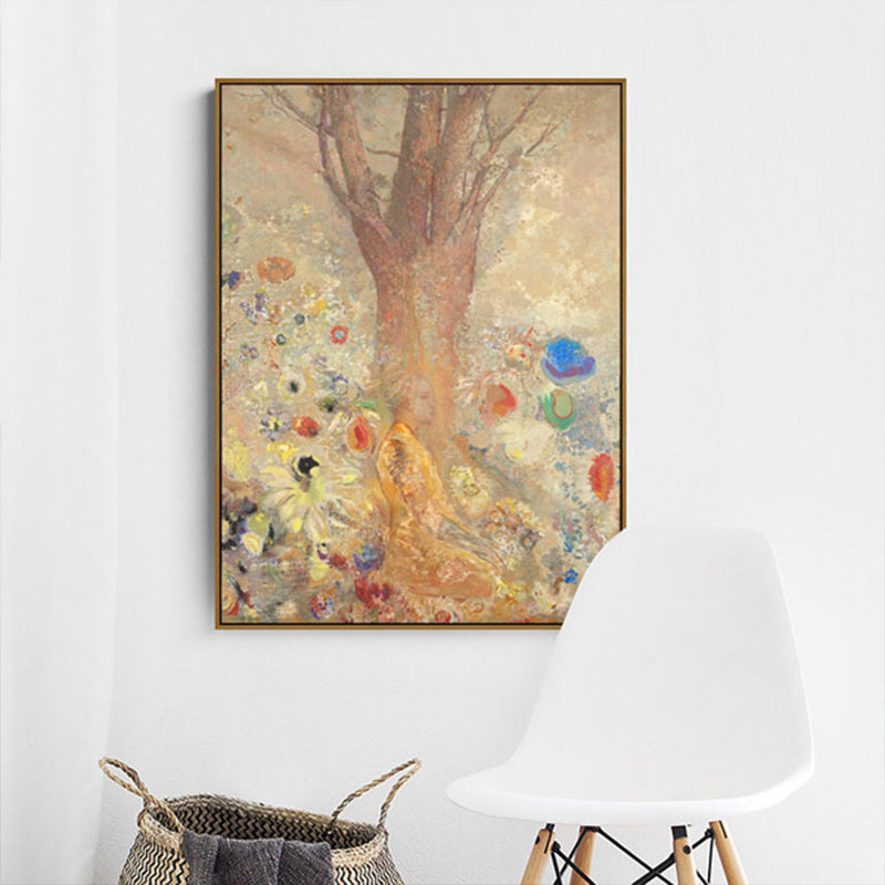 Art Nouveau Paintings Tree Canvas Brown Religious Pattern Wall Decor for Living Room Brown Clearhalo 'Arts' 'Canvas Art' 1859584