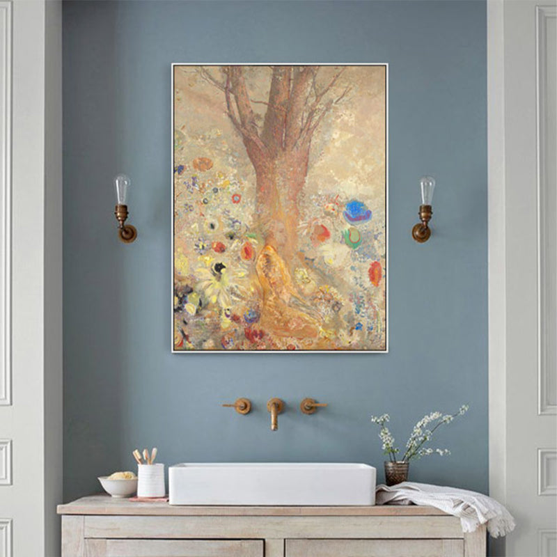 Art Nouveau Paintings Tree Canvas Brown Religious Pattern Wall Decor for Living Room Clearhalo 'Arts' 'Canvas Art' 1859585