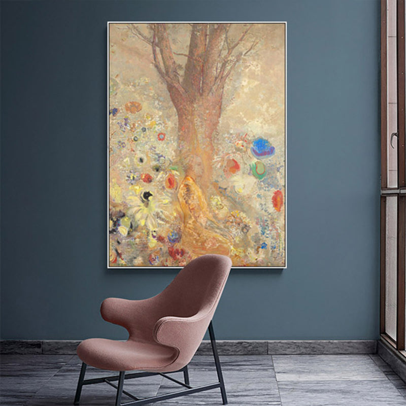 Art Nouveau Paintings Tree Canvas Brown Religious Pattern Wall Decor for Living Room Clearhalo 'Arts' 'Canvas Art' 1859586