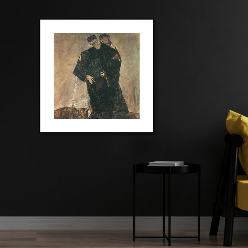 Man Wall Art Sitting Room Character Wrapped Canvas in Dark Color, Multiple Sizes Options Brown Clearhalo 'Arts' 'Canvas Art' 1859679