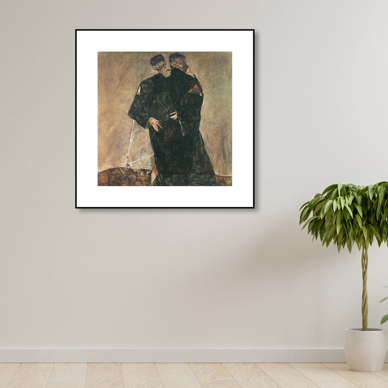 Man Wall Art Sitting Room Character Wrapped Canvas in Dark Color, Multiple Sizes Options Clearhalo 'Arts' 'Canvas Art' 1859680