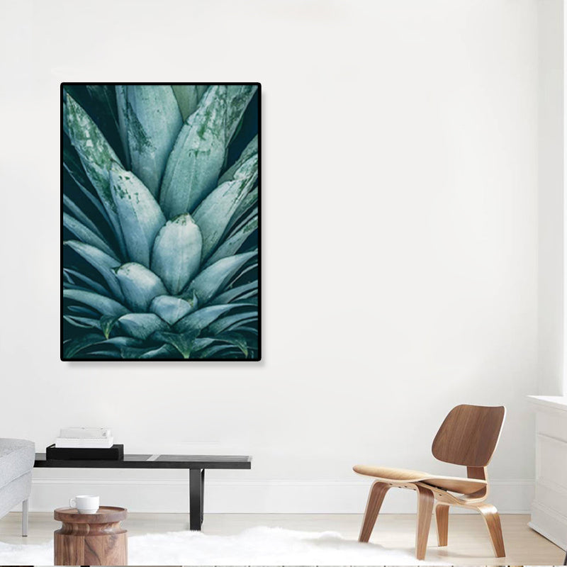 Green Pineapple Top Print Canvas Botanical Nordic Textured Wall Art for House Interior Green Clearhalo 'Arts' 'Canvas Art' 1859801