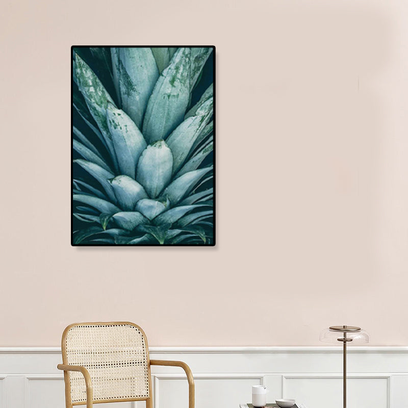 Green Pineapple Top Print Canvas Botanical Nordic Textured Wall Art for House Interior Clearhalo 'Arts' 'Canvas Art' 1859802