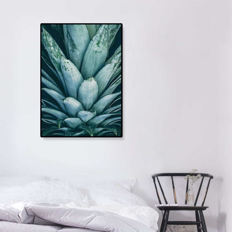 Green Pineapple Top Print Canvas Botanical Nordic Textured Wall Art for House Interior Clearhalo 'Arts' 'Canvas Art' 1859803