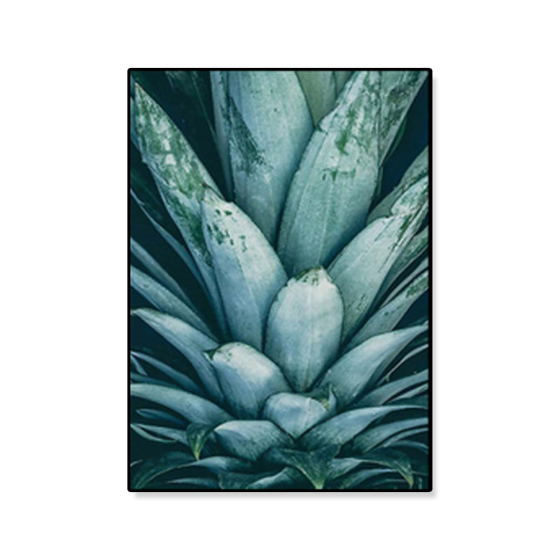 Green Pineapple Top Print Canvas Botanical Nordic Textured Wall Art for House Interior Clearhalo 'Arts' 'Canvas Art' 1859804