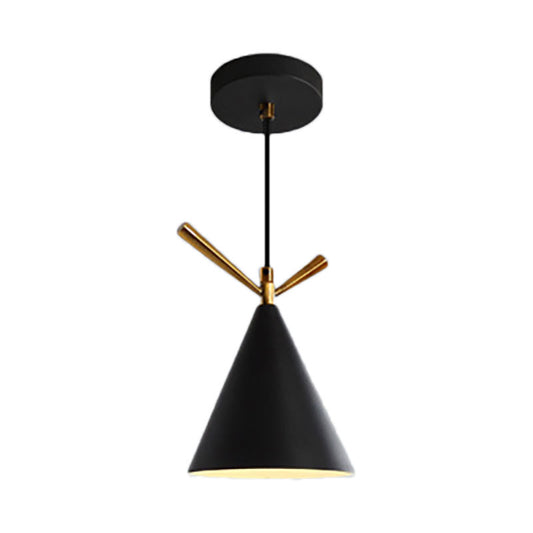 Nordic Style Cone Pendant Lighting 1 Light Metal Hanging Lamp for Restaurant Coffee Shop Clearhalo 'Ceiling Lights' 'Modern Pendants' 'Modern' 'Pendant Lights' 'Pendants' Lighting' 185980