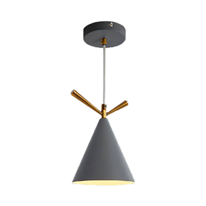 Nordic Style Cone Pendant Lighting 1 Light Metal Hanging Lamp for Restaurant Coffee Shop Clearhalo 'Ceiling Lights' 'Modern Pendants' 'Modern' 'Pendant Lights' 'Pendants' Lighting' 185984