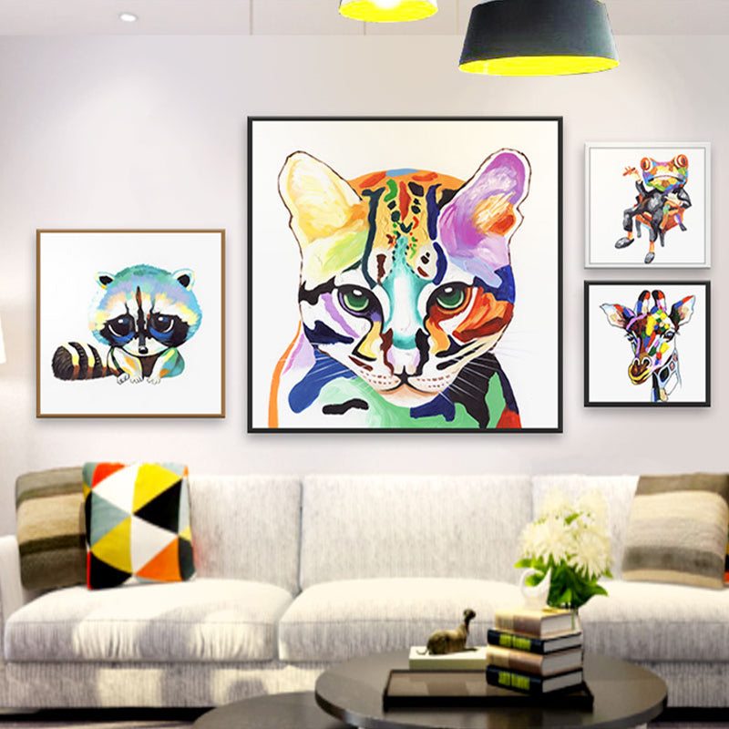 Pop Art Stylish Animal Pattern Wall Decor Light Color Dining Room Wrapped Canvas Clearhalo 'Arts' 'Canvas Art' 1860125