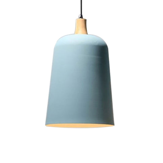 Seafoam E27 Hanging Light Single Head Modern Style Metal Pendant Lamp for Restaurant Blue B Clearhalo 'Ceiling Lights' 'Modern Pendants' 'Modern' 'Pendant Lights' 'Pendants' Lighting' 186019