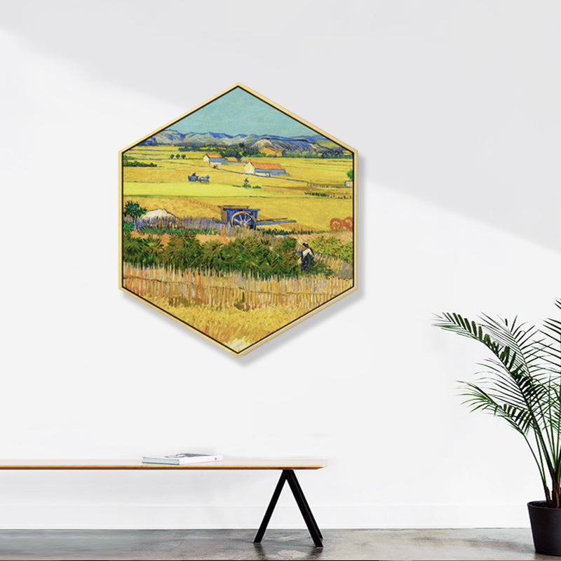 Impressionism Flatland Scene Wall Art Canvas Textured Pastel Color Painting for Children's Room Yellow Clearhalo 'Arts' 'Canvas Art' 1860226