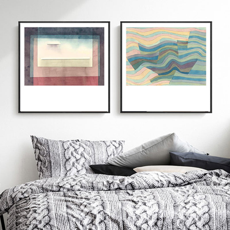 Lapped Geometry Canvas Print Textured Modern Art Style Bedroom Wall Decor in Soft Color Clearhalo 'Arts' 'Canvas Art' 1860259