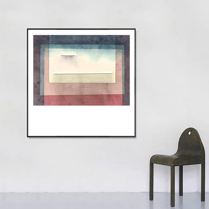 Lapped Geometry Canvas Print Textured Modern Art Style Bedroom Wall Decor in Soft Color Pink Clearhalo 'Arts' 'Canvas Art' 1860260