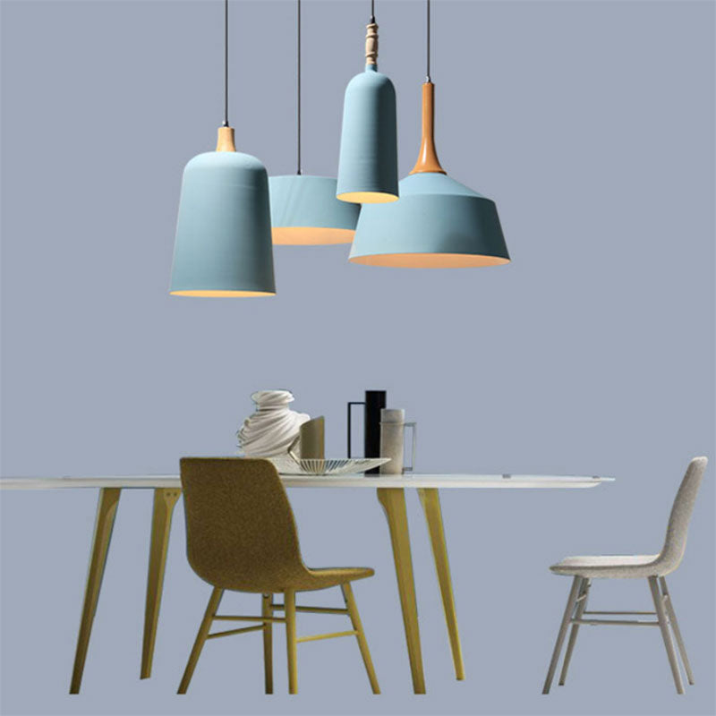 Seafoam E27 Hanging Light Single Head Modern Style Metal Pendant Lamp for Restaurant Clearhalo 'Ceiling Lights' 'Modern Pendants' 'Modern' 'Pendant Lights' 'Pendants' Lighting' 186030