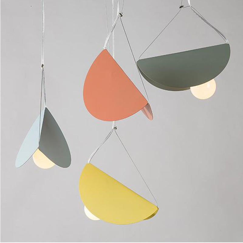 Nordic Style Suspension Light Fold Circle 1 Head Metal Pendant Light for Corridor Cafe Clearhalo 'Ceiling Lights' 'Pendant Lights' 'Pendants' Lighting' 186031