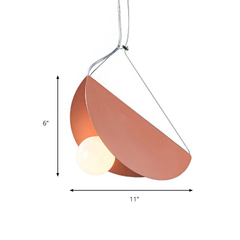 Nordic Style Suspension Light Fold Circle 1 Head Metal Pendant Light for Corridor Cafe Clearhalo 'Ceiling Lights' 'Pendant Lights' 'Pendants' Lighting' 186034