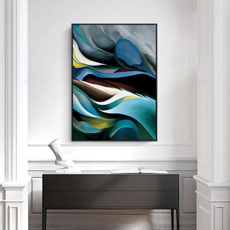 Pastel Color Contemporary Art Painting Abstract Pattern Canvas Print for Home Interior Blue Clearhalo 'Arts' 'Canvas Art' 1860347