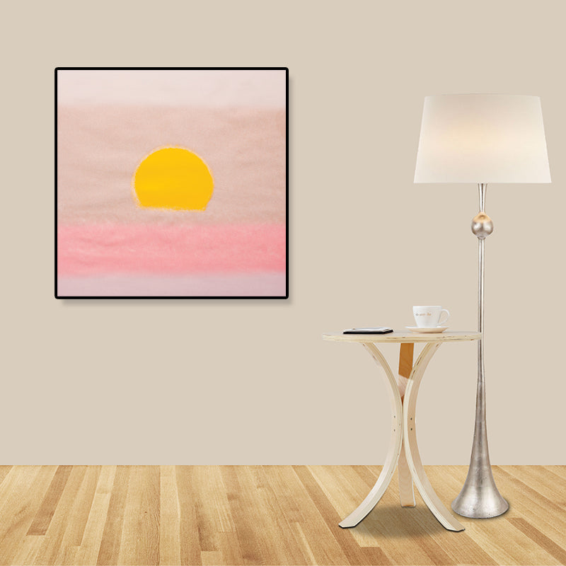 Sunrise Scenery Canvas Print Pop Art Natural Phenomena Wall Decor in Light Color Pink Clearhalo 'Arts' 'Canvas Art' 1860360