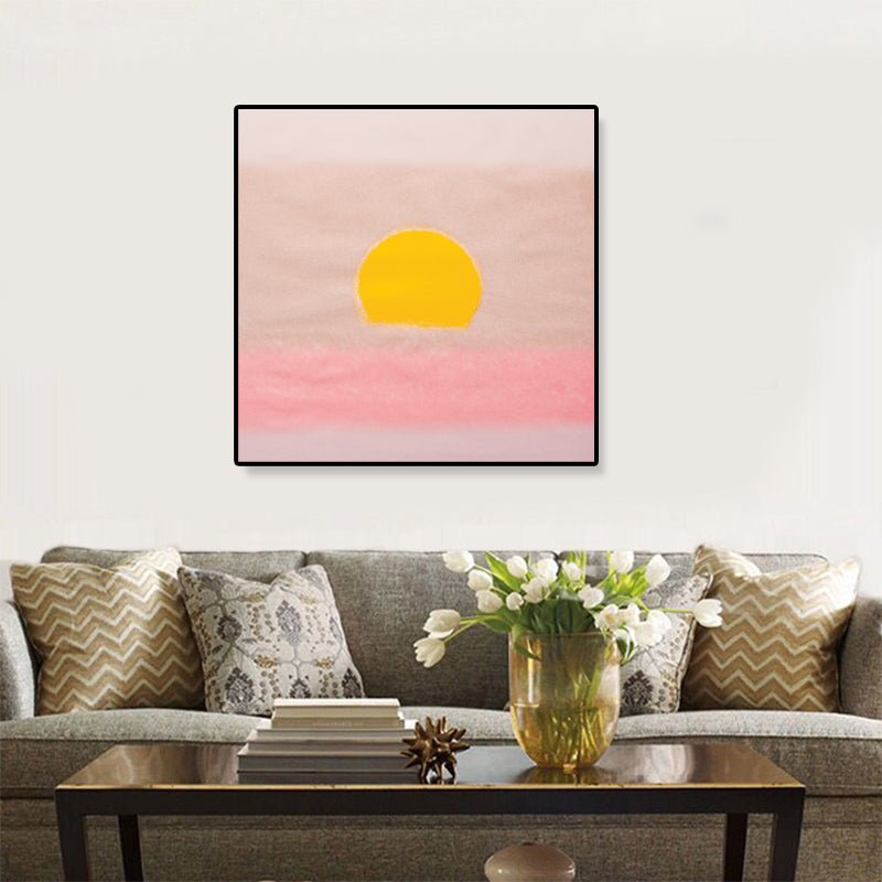 Sunrise Scenery Canvas Print Pop Art Natural Phenomena Wall Decor in Light Color Clearhalo 'Arts' 'Canvas Art' 1860361