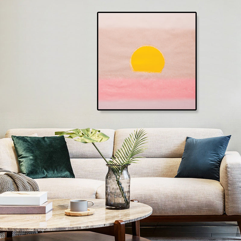 Sunrise Scenery Canvas Print Pop Art Natural Phenomena Wall Decor in Light Color Clearhalo 'Arts' 'Canvas Art' 1860362