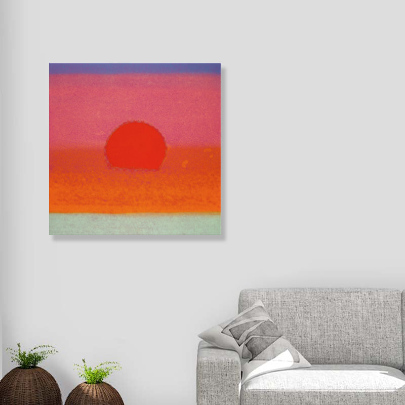 Sunrise Scenery Canvas Print Pop Art Natural Phenomena Wall Decor in Light Color Red Clearhalo 'Arts' 'Canvas Art' 1860379