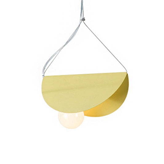 Nordic Style Suspension Light Fold Circle 1 Head Metal Pendant Light for Corridor Cafe Clearhalo 'Ceiling Lights' 'Pendant Lights' 'Pendants' Lighting' 186037