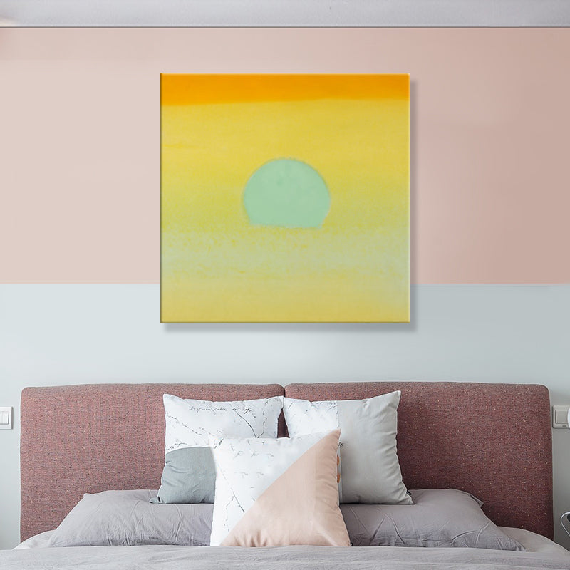 Sunrise Scenery Canvas Print Pop Art Natural Phenomena Wall Decor in Light Color Yellow Clearhalo 'Arts' 'Canvas Art' 1860383