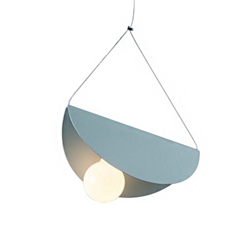 Nordic Style Suspension Light Fold Circle 1 Head Metal Pendant Light for Corridor Cafe Clearhalo 'Ceiling Lights' 'Pendant Lights' 'Pendants' Lighting' 186040