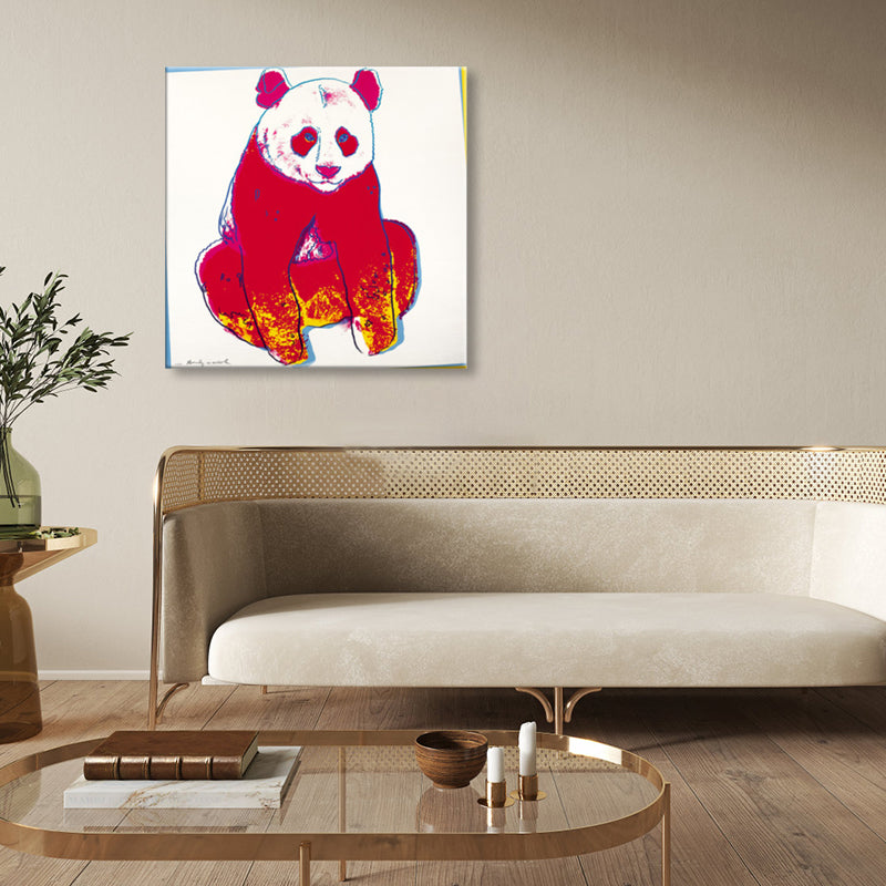 Wild Animal Canvas Print Pop Art Style Textured Dining Room Painting in Pastel Color Clearhalo 'Arts' 'Canvas Art' 1860435