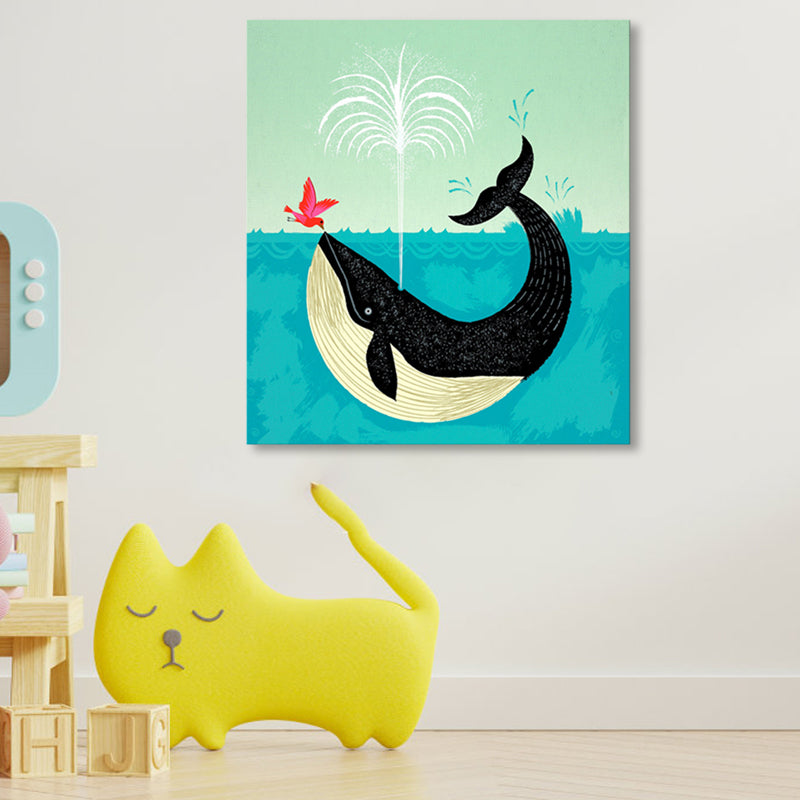 Sea Animals Wrapped Canvas Children's Art Textured Wall Decor in Soft Color for Kids Room Clearhalo 'Art Gallery' 'Canvas Art' 'Kids' Arts' 1860726
