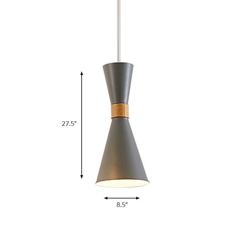 Metal Hourglass Mini Pendant Light Living Room Hallway 1 Light Nordic Hanging Lamp Clearhalo 'Ceiling Lights' 'Modern Pendants' 'Modern' 'Pendant Lights' 'Pendants' Lighting' 186084