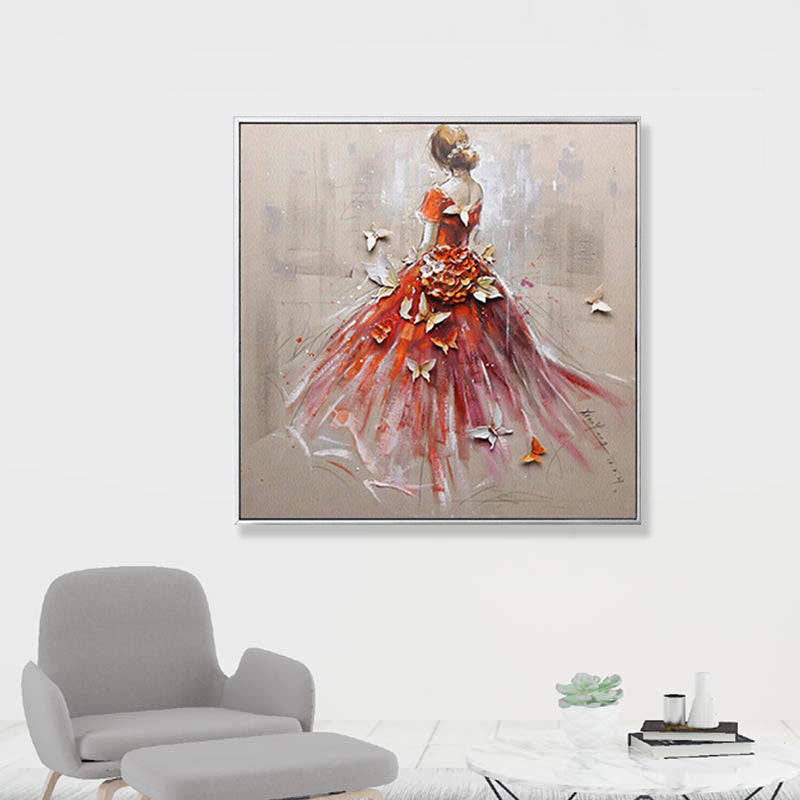 Dancing Maiden Canvas Wall Art for Boys Bedroom in Light Color, Multiple Sizes Available Clearhalo 'Arts' 'Canvas Art' 1860841